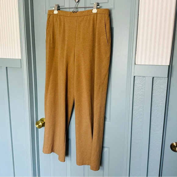 Lafayette 148 New York Webster Ultra Comfort French Terry Tan Pants Sepia Brown - Picture 4 of 16